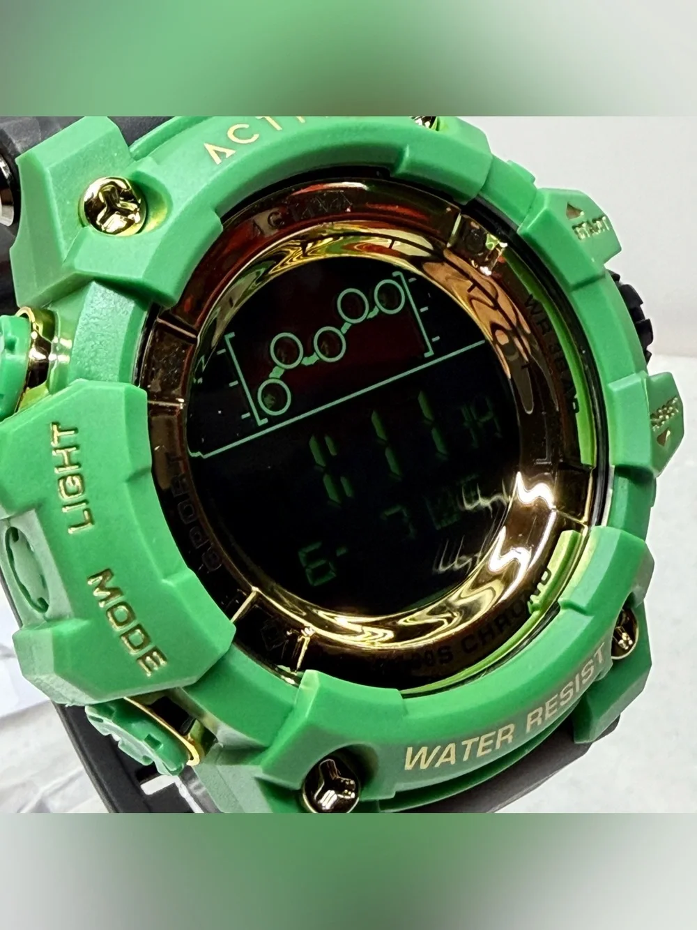 Activa X Invicta Green 50mm Digital Sports Watch - Water Resistant